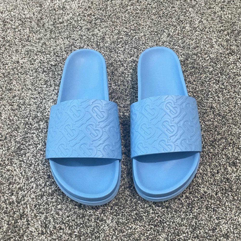 Burberry TB Monogram Blue Slides Men’s Sandal